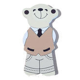 C&F Wooden Papa Bear Character - Brown Vest